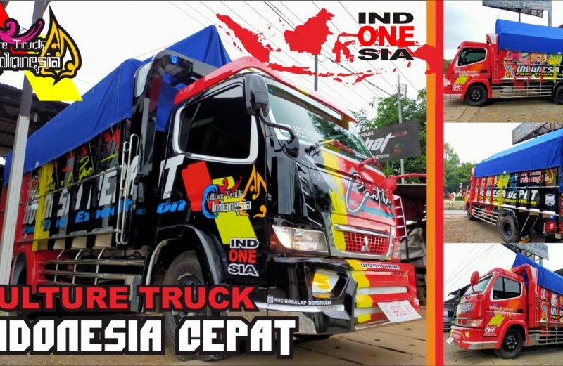 cutting sticker truck canter kombinasi merah hitam indonesia cepat by dot sticker
